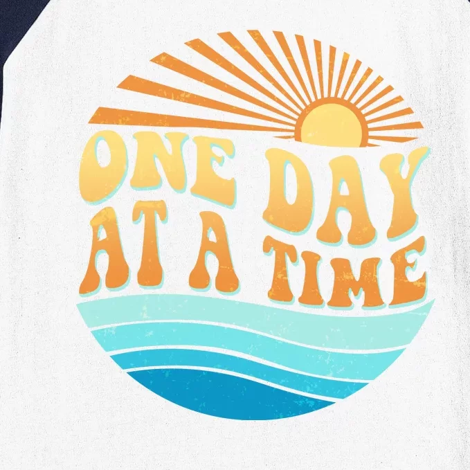 Retro 1960s 70s One Day At A Time Mental Health Awareness Baseball Sleeve Shirt