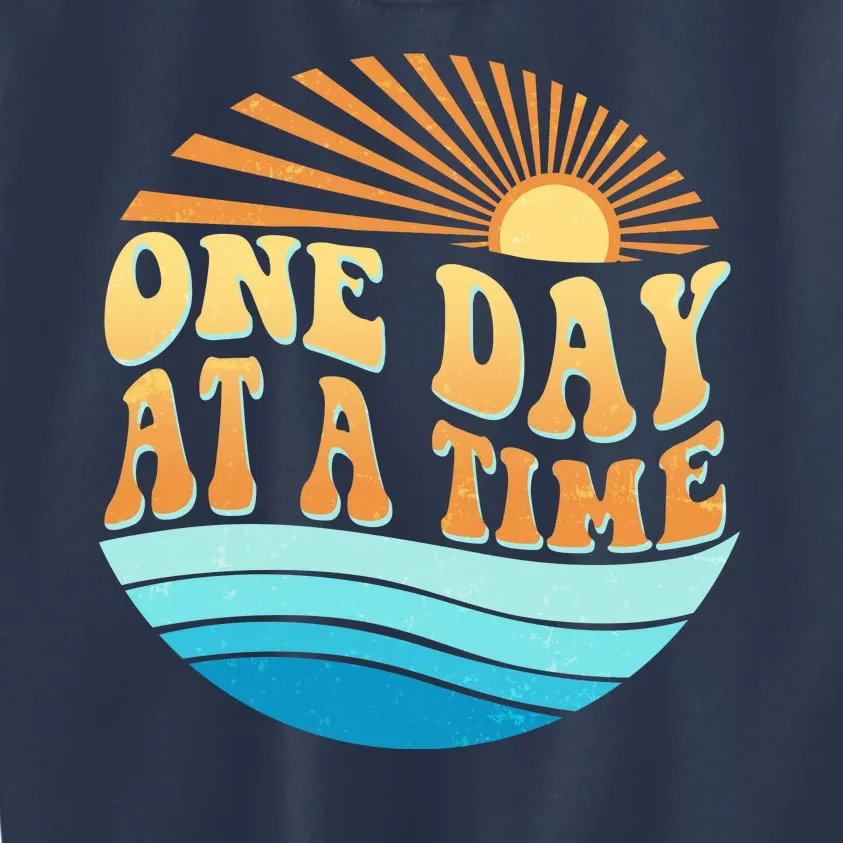 Retro 1960s 70s One Day At A Time Mental Health Awareness Kids Sweatshirt