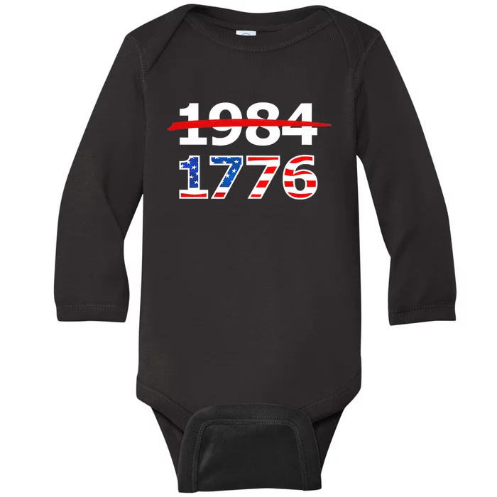 Resist 1984 and Return to 1776 Patriotic American Design Baby Long Sleeve Bodysuit