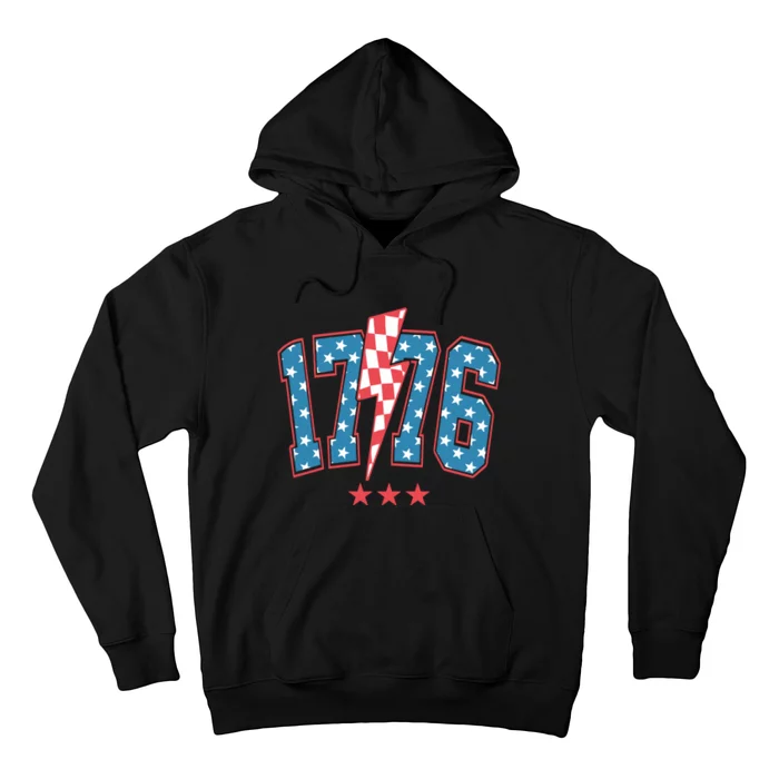 Retro 1776 America Flag 4th Of July Hoodie