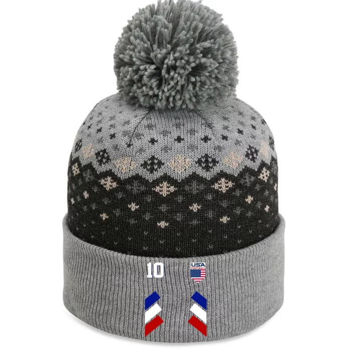 Retro 10 American Football USA Soccer Flag The Baniff Cuffed Pom Beanie