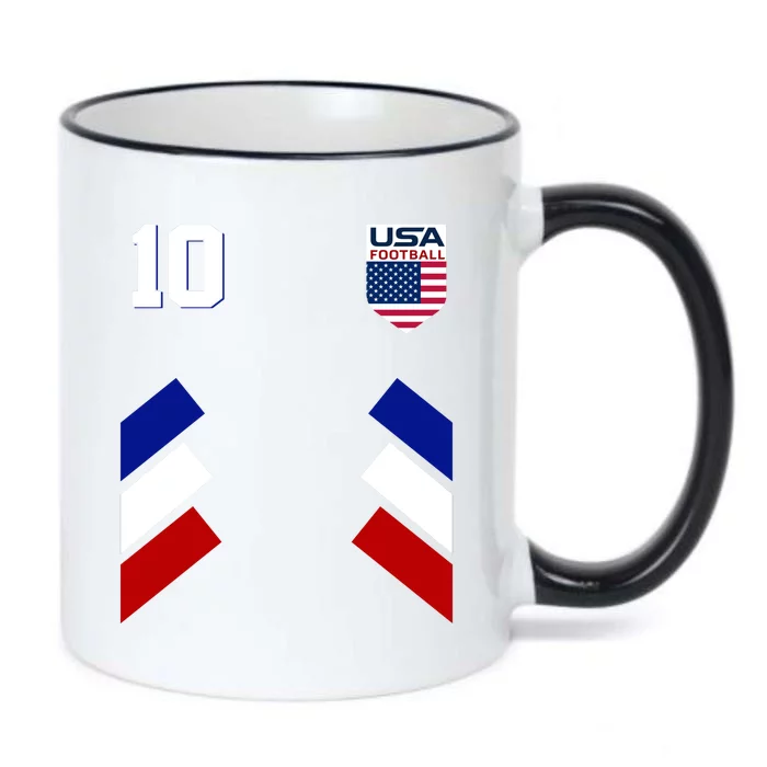 Retro 10 American Football USA Soccer Flag Black Color Changing Mug