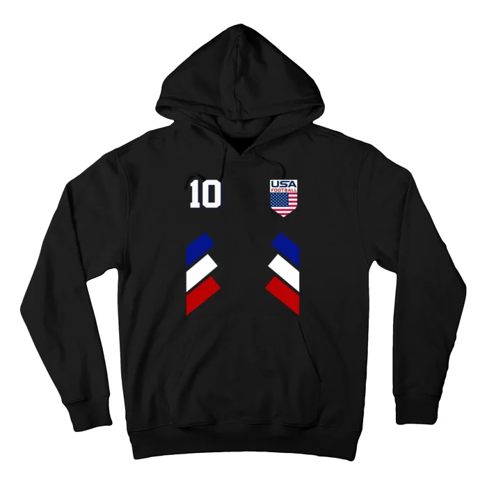 Retro 10 American Football USA Soccer Flag Hoodie