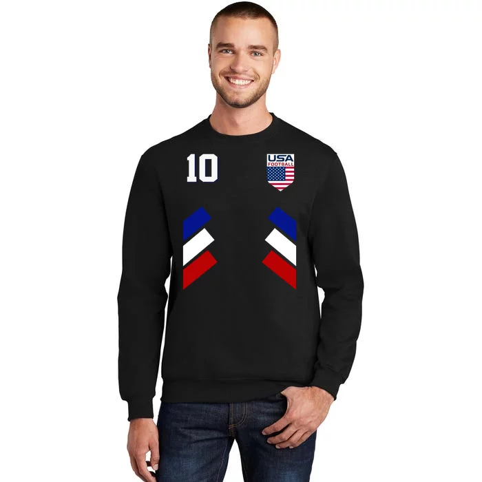 Retro 10 American Football USA Soccer Flag Sweatshirt