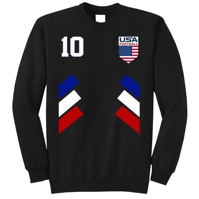 Retro 10 American Football USA Soccer Flag Sweatshirt