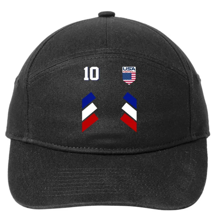 Retro 10 American Football USA Soccer Flag 7-Panel Snapback Hat