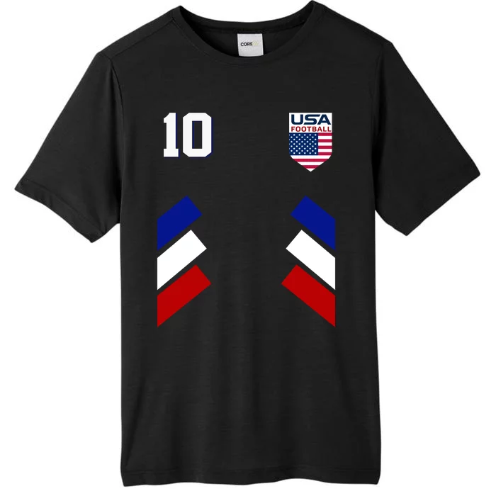 Retro 10 American Football USA Soccer Flag ChromaSoft Performance T-Shirt