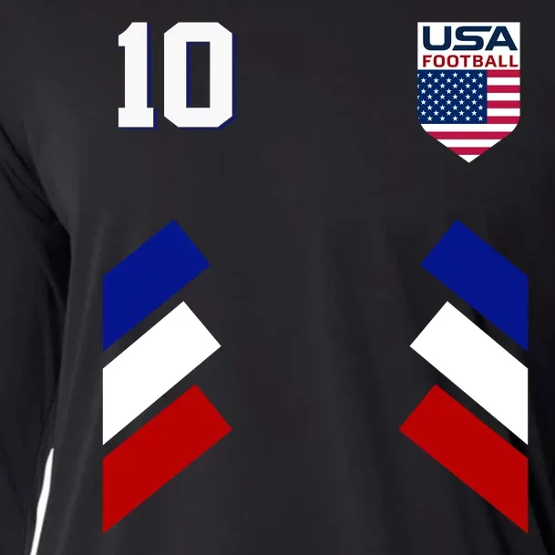 Retro 10 American Football USA Soccer Flag Cooling Performance Long Sleeve Crew