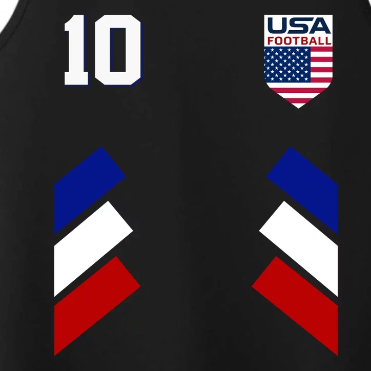 Retro 10 American Football USA Soccer Flag Performance Tank