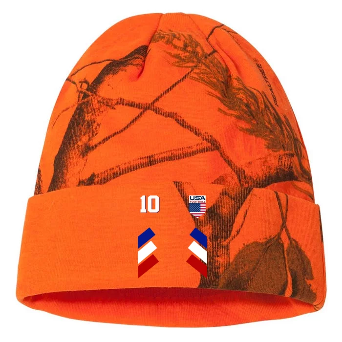 Retro 10 American Football USA Soccer Flag Kati - 12in Camo Beanie