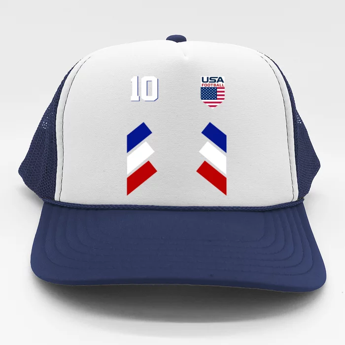 Retro 10 American Football USA Soccer Flag Trucker Hat