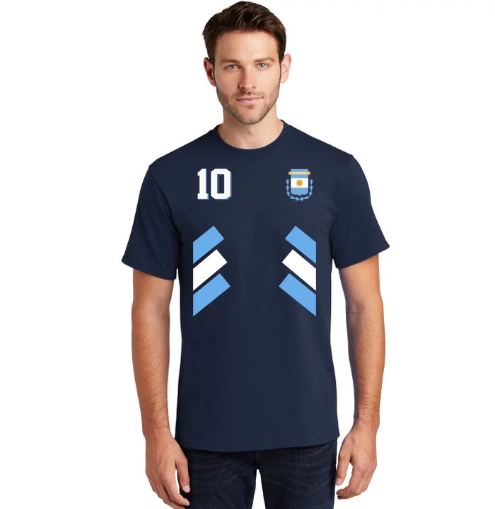 Retro 10 Argentina Jersey Argentinian Soccer Flag Tall T-Shirt