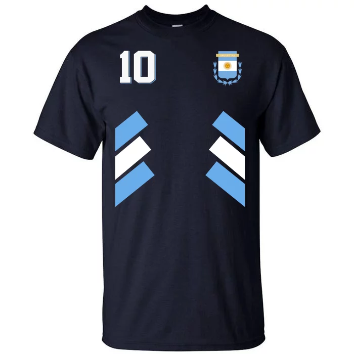 Retro 10 Argentina Jersey Argentinian Soccer Flag Tall T-Shirt