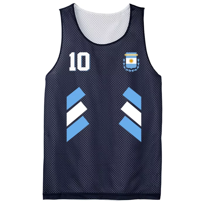 Retro 10 Argentina Jersey Argentinian Soccer Flag Mesh Reversible Basketball Jersey Tank