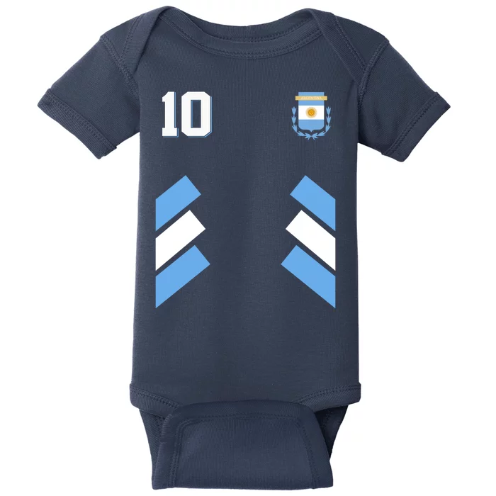 Retro 10 Argentina Jersey Argentinian Soccer Flag Baby Bodysuit