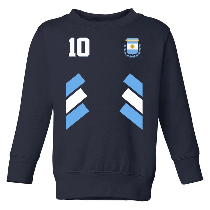 Retro 10 Argentina Jersey Argentinian Soccer Flag Toddler Sweatshirt