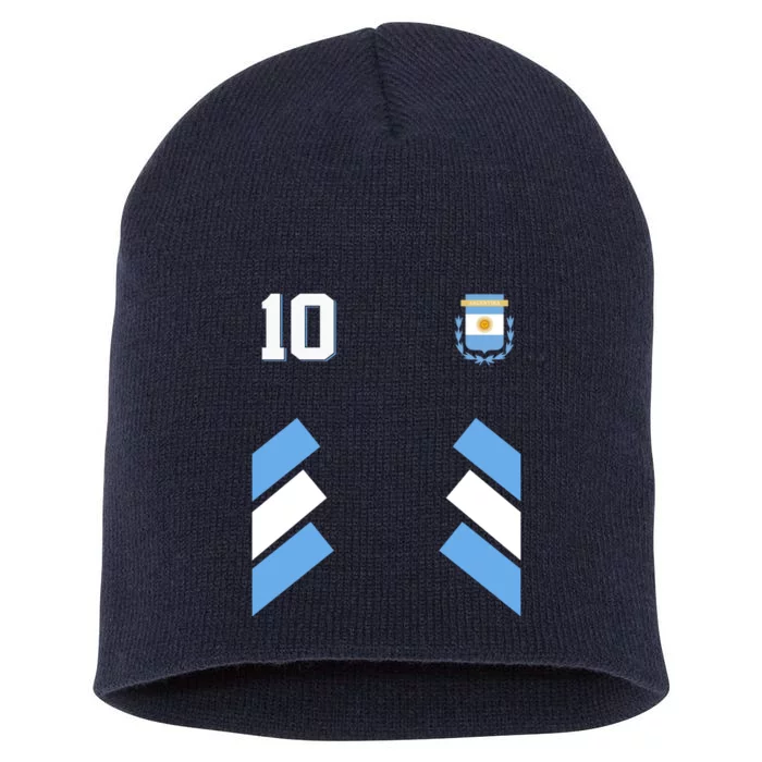 Retro 10 Argentina Jersey Argentinian Soccer Flag Short Acrylic Beanie