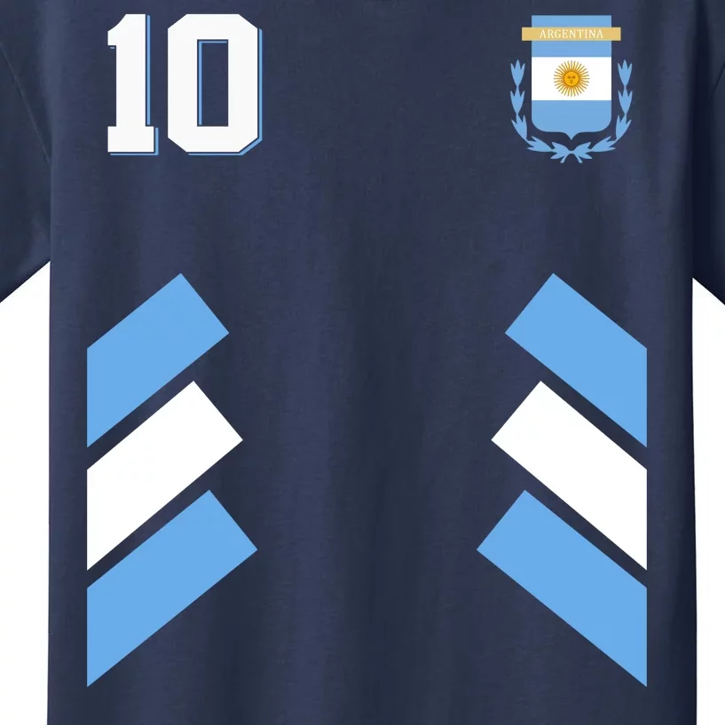 Retro 10 Argentina Jersey Argentinian Soccer Flag Kids T-Shirt