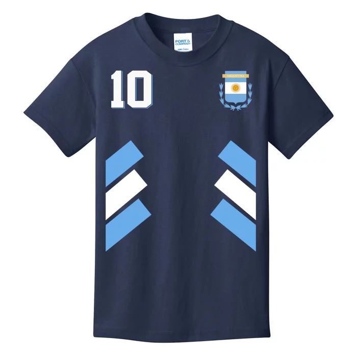 Retro 10 Argentina Jersey Argentinian Soccer Flag Kids T-Shirt