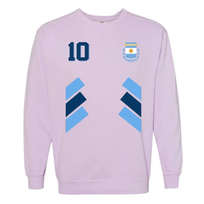 Retro 10 Argentina Jersey Argentinian Soccer Flag Garment-Dyed Sweatshirt