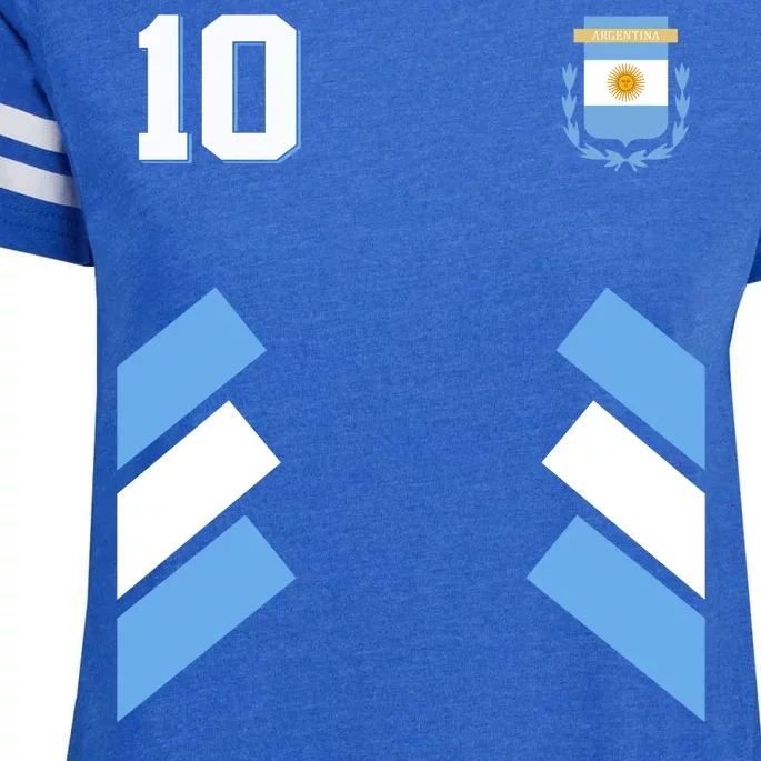 Retro 10 Argentina Jersey Argentinian Soccer Flag Enza Ladies Jersey Football T-Shirt