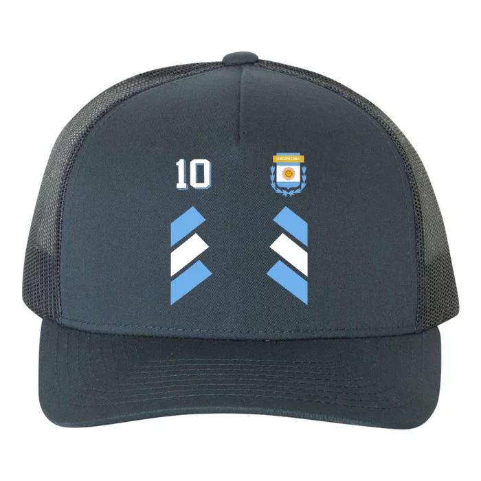 Retro 10 Argentina Football Argentinian Soccer Argentina Flag Yupoong Adult 5-Panel Trucker Hat