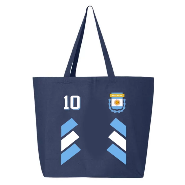 Retro 10 Argentina Football Argentinian Soccer Argentina Flag 25L Jumbo Tote