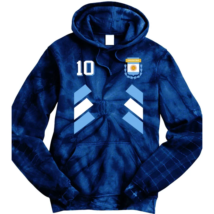 Retro 10 Argentina Football Argentinian Soccer Argentina Flag Tie Dye Hoodie