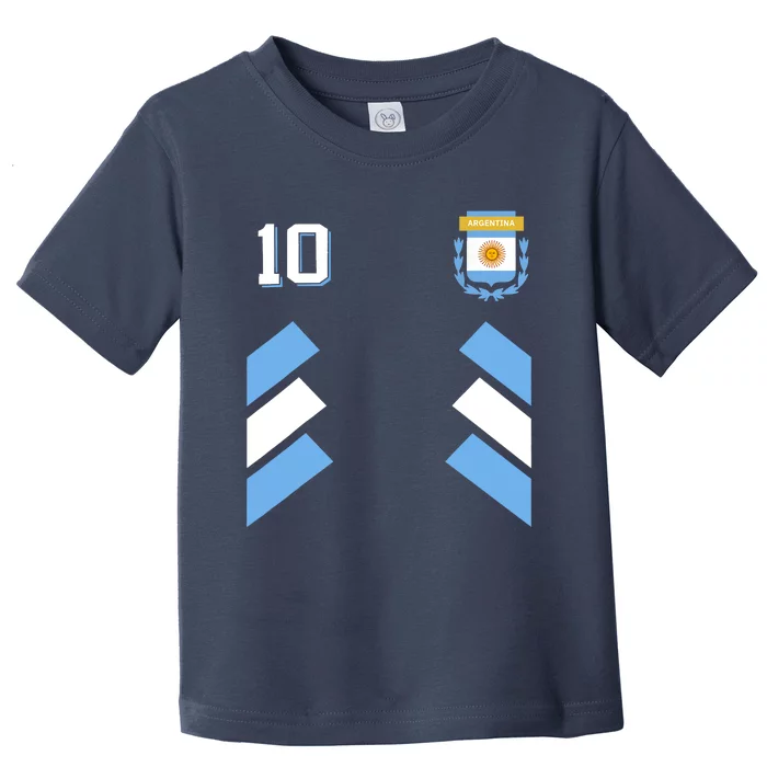 Retro 10 Argentina Football Argentinian Soccer Argentina Flag Toddler T-Shirt