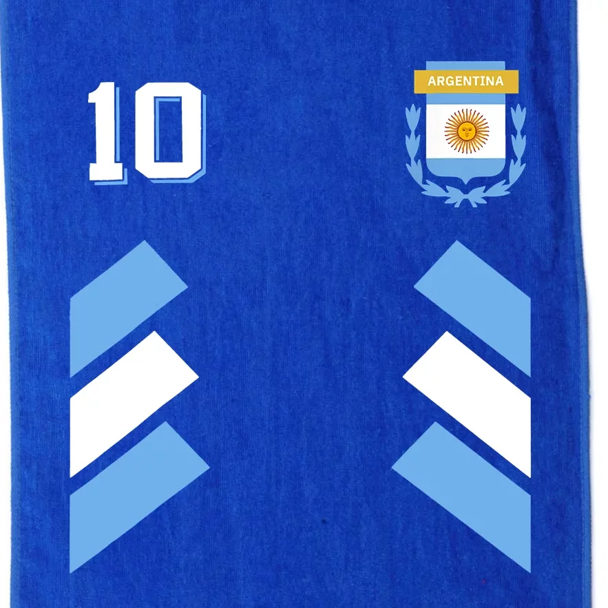 Retro 10 Argentina Football Argentinian Soccer Argentina Flag Platinum Collection Golf Towel