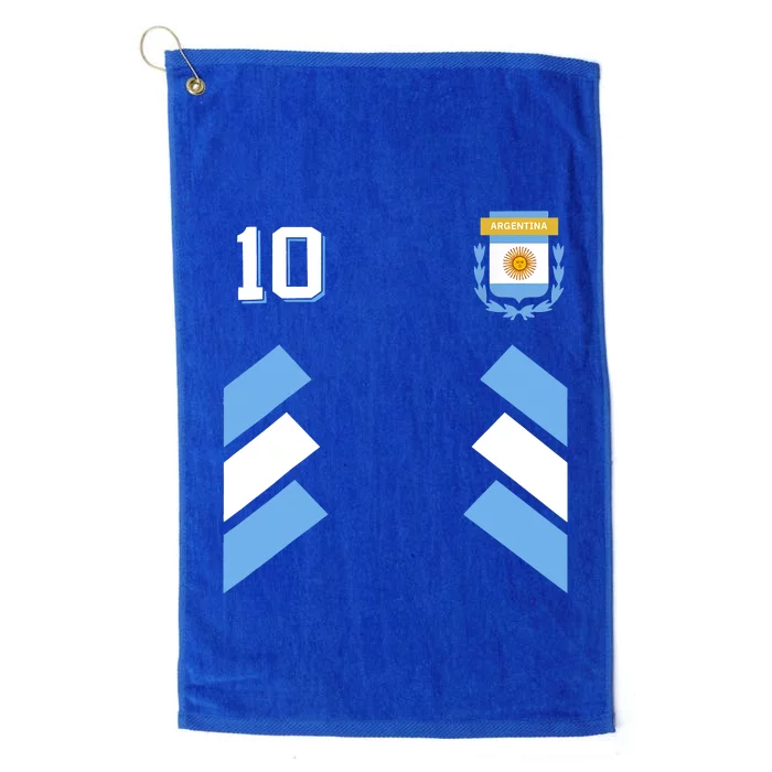 Retro 10 Argentina Football Argentinian Soccer Argentina Flag Platinum Collection Golf Towel