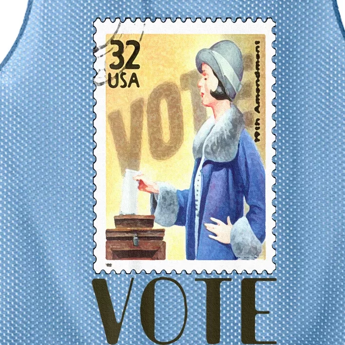 Retro 19th Amendment Stamp Rights Vote Mesh Reversible Basketball Jersey Tank