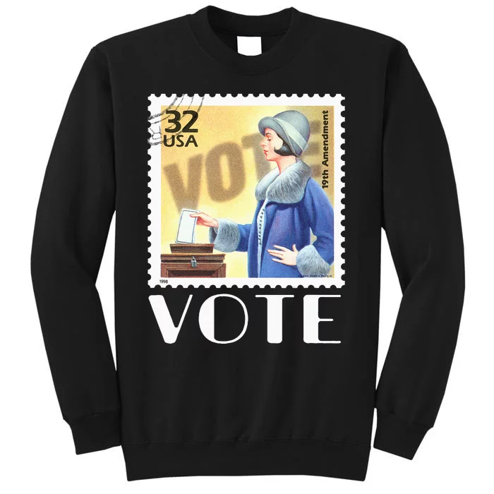 Retro 19th Amendment Stamp Women Rights Vote Tall Sweatshirt