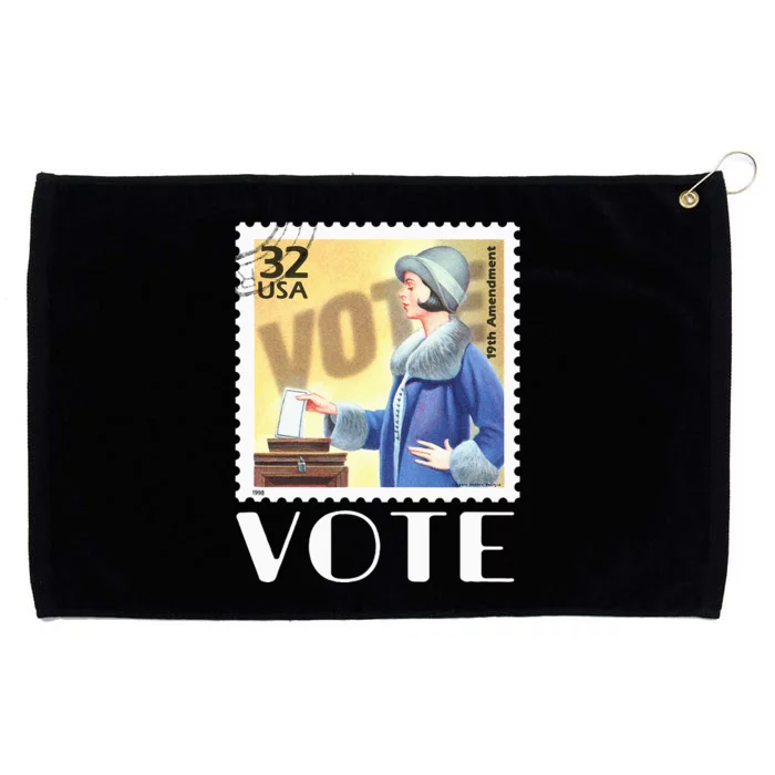 Retro 19th Amendment Stamp Women Rights Vote Grommeted Golf Towel