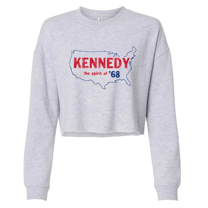 Retro 1968 Bobby Kennedy Gift Rfk Robert Kennedy Gift Cropped Pullover Crew