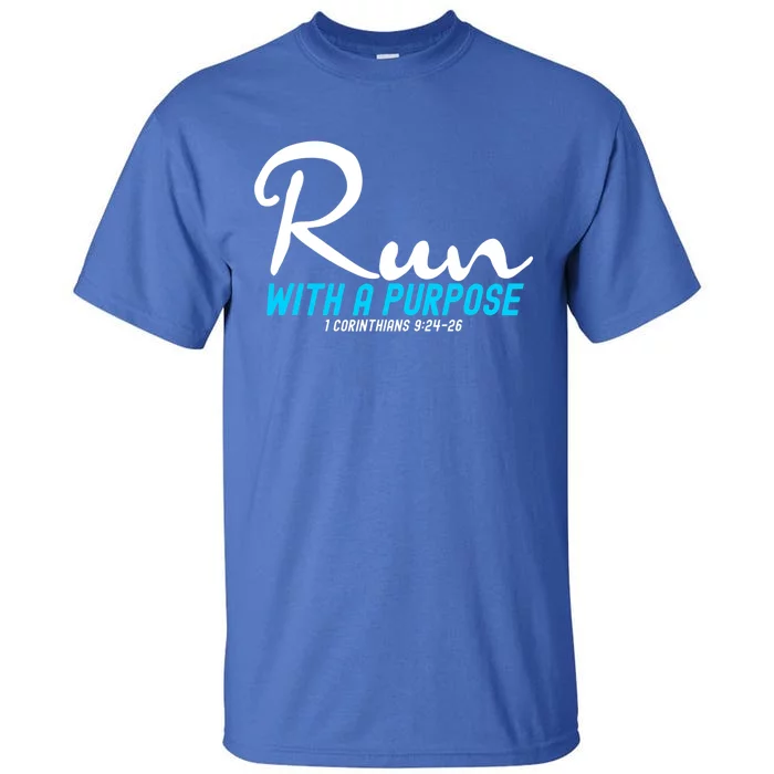 Retro 1 Corinthians 924 26 Run With A Purpose Tall T-Shirt