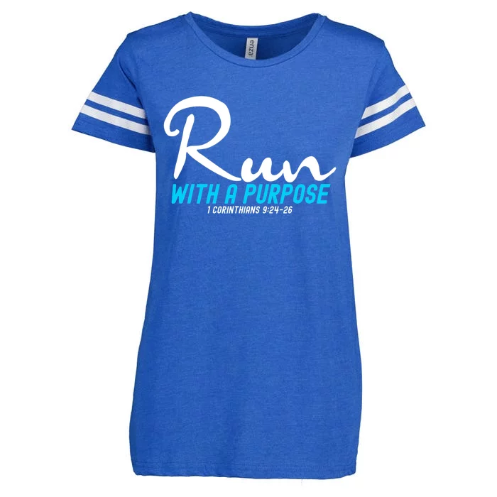 Retro 1 Corinthians 924 26 Run With A Purpose Enza Ladies Jersey Football T-Shirt