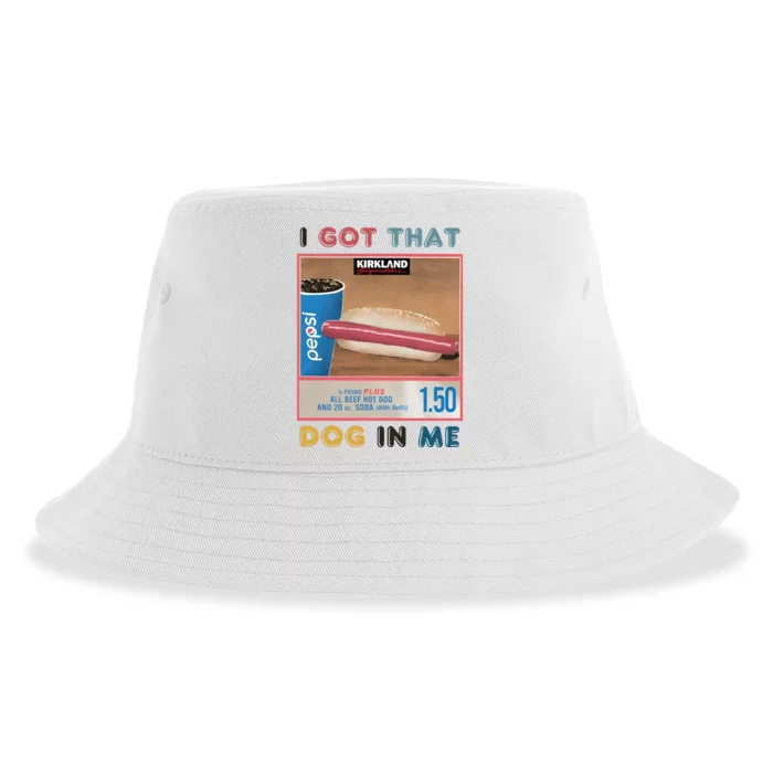 Retro 1.50 Costco Hot Dog I Got That Dog In Me Sustainable Bucket Hat