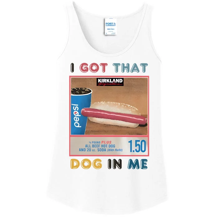 Retro 1.50 Costco Hot Dog I Got That Dog In Me Ladies Essential Tank