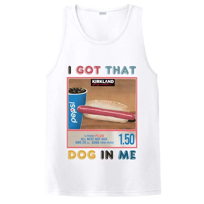 Retro 1.50 Costco Hot Dog I Got That Dog In Me Performance Tank