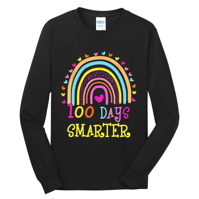 rainbow 100th Day of School Teacher smarter Tall Long Sleeve T-Shirt