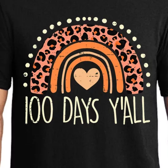 Rainbow 100 Days Yall 100th Day Of School Teacher Gift Pajama Set