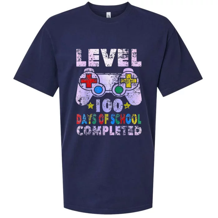 Retro 100 Days Of School Completed Level Up Gaming Sueded Cloud Jersey T-Shirt