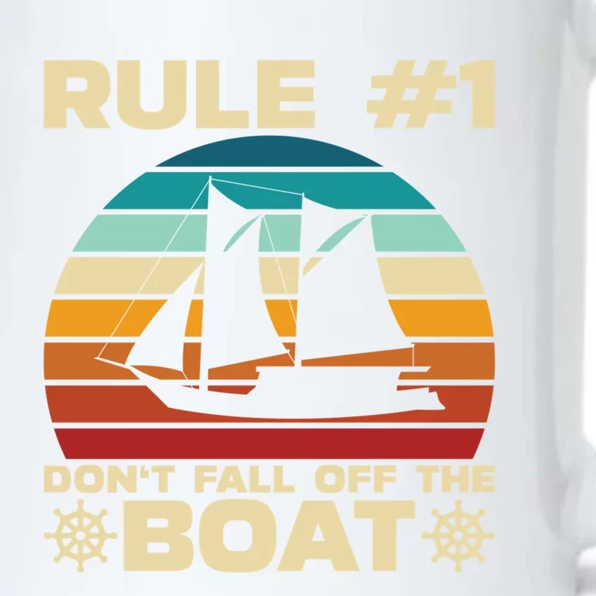 Rule 1 Dont Fall Off The Boat Boating Cruise Ship Vacation Gift Black Color Changing Mug