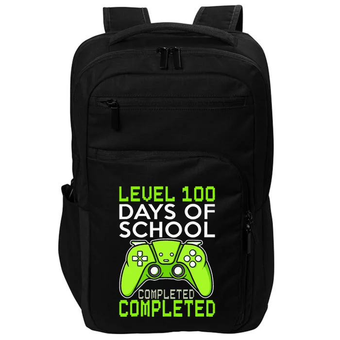 Retro 100 Days Of School Completed Level Up Gaming Impact Tech Backpack