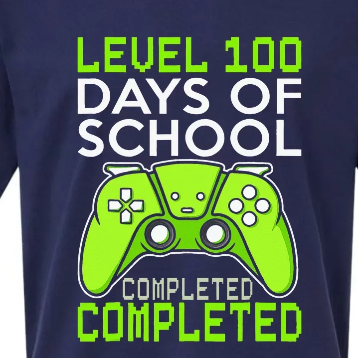 Retro 100 Days Of School Completed Level Up Gaming Sueded Cloud Jersey T-Shirt