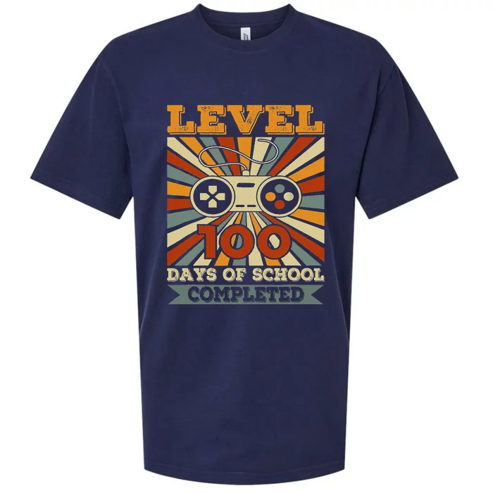 Retro 100 Days Of School Completed Level Up Gaming Sueded Cloud Jersey T-Shirt