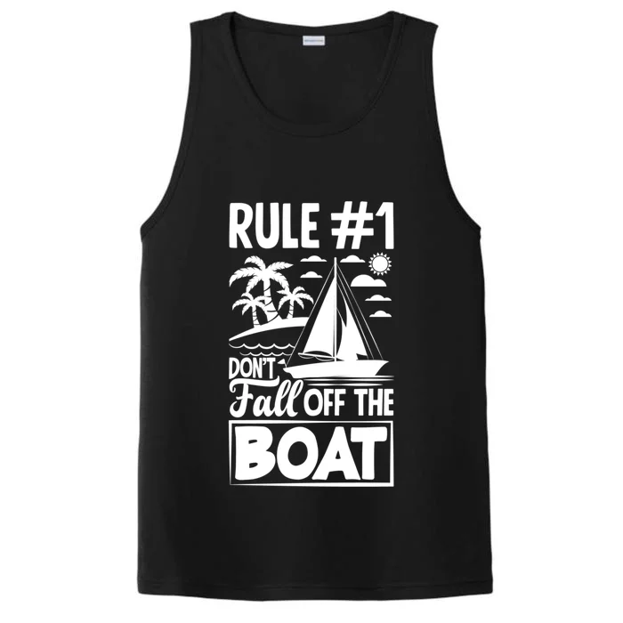 Rule 1 Dont Fall Off The Boat Sea Sailor Maritime Gift Performance Tank