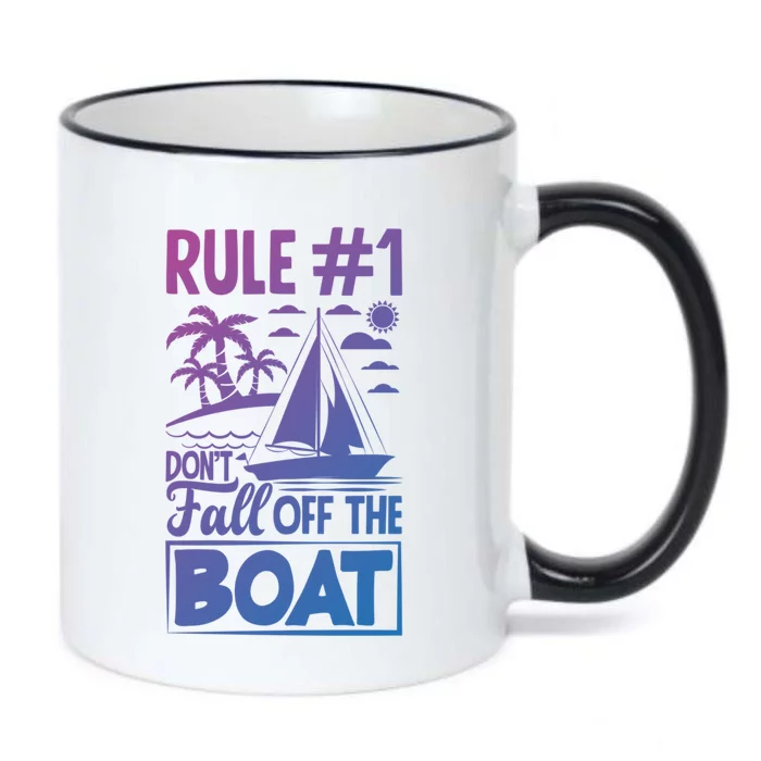 Rule 1 Dont Fall Off The Boat Sea Sailor Maritime Gift Black Color Changing Mug