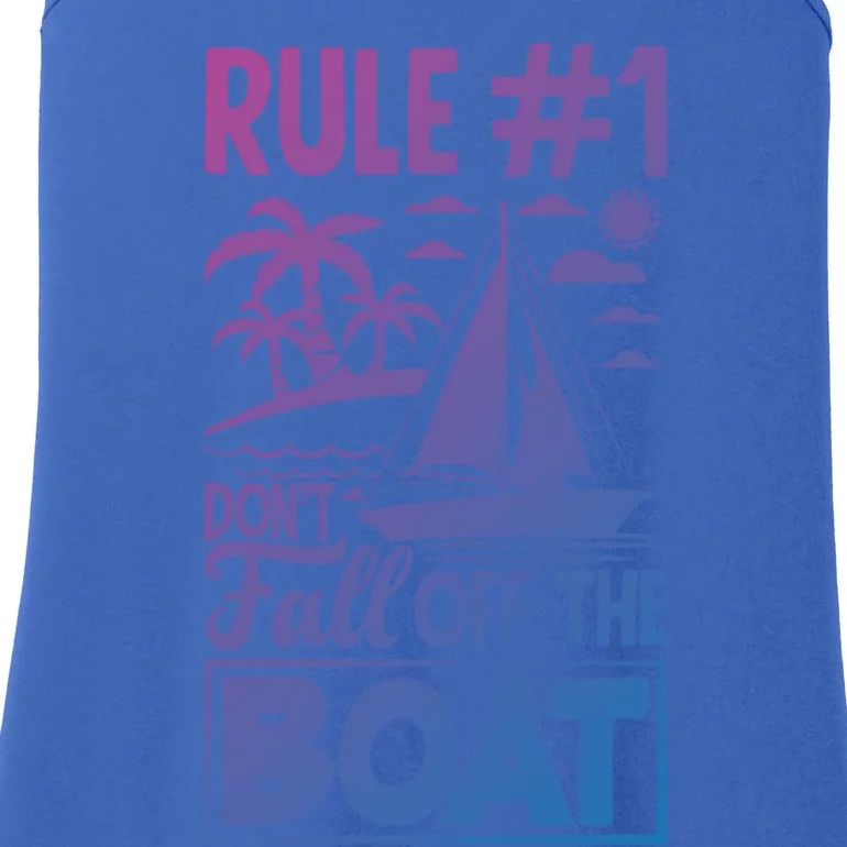 Rule 1 Dont Fall Off The Boat Sea Sailor Maritime Gift Ladies Essential Tank